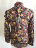 Lanzzino Floral Medusa Print Long Sleeves Casual Black Shirt