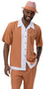 Montique Color Block 2 Pc Shirt and Pants Walking Set 2072