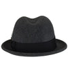Men's Bailey Of Hollywood Litefelt Wool Center Dent Tino 7001 Fedora Black Mix