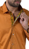 Barabas Cotton Glossy Desert Rust Slim Fit Button Down Shirt 2026