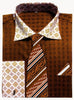 Avanti Uomo Men's DN69M Two Tone French Cuff Shirts Tie Set with Cuff Links
