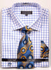 Avanti Uomo Men's DN72M Square French Cuff Shirts Tie Set with Cuff Links