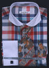 Daniel & Ellissa DS3767P2 Men's Multi Checker French Cuff Shirts with Cuff Links