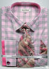 Daniel & Ellisa DS3781P2 Men's Multi Checker French Cuff Shirts with Cuff Links