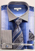 Daniel & Ellisa DS3786P2 Men's French Cuff Dress Geometric Pattern Shirts with Cuff Links