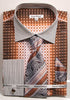Daniel & Ellisa DS3786P2 Men's French Cuff Dress Geometric Pattern Shirts with Cuff Links