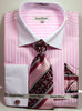 Daniel & Ellisa DS3787P2 Men's Multi Bold Pin Stripe Pattern Shirts with Cuff Links