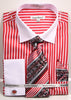 Daniel & Ellisa DS3787P2 Men's Multi Bold Pin Stripe Pattern Shirts with Cuff Links