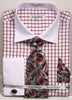 Daniel & Ellissa DS3789P2 Men's Multi Checker French Cuff Shirts with Cuff Links