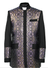 Men's Preaching Clergy Jacket Black/Purple