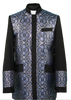 Men's Preaching Clergy Jacket Black/Royal Blue