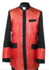 Men's Preaching Clergy Jacket Black/Red