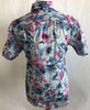 Lanzzino Floral Short Sleeves Blue Shirt