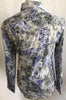 Lanzzino Floral Print Long Sleeves Casual Grey Shirt