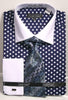 Avanti Uomo Men's DN92M Polka Dot French Cuff Shirts Tie Set with Cuff Links