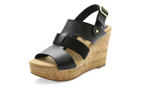 XOXO Beebee Strappy Wedge Sandals Black XO161040