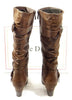 Pierre Dumas Full Zipper Scrunched Buckle Accent Brown Boots Rosina-6