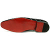 Fiesso Black Suede Black Rhinestones Formal Entertainer Slip on Shoes FI 7415
