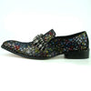 Men's Fiesso Multi color Designer Rhinestones Strap Slip on Shoes FI 7287-2