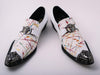 New Men's Fiesso White Splash Paint Pony Hair Spikes Shoes FI 6847