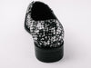 New Men's Black Fiesso Silver Foil Metal Toe Slip on Shoes with Spikes FI 6842