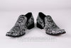 New Men's Fiesso Silver Black Artistic Dress Shoes FI 6775