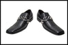 New Arrivals!!! Fiesso Black Smooth Square Toe Slip on Shoes FI 6563