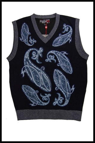 Royal Prestige Men's Casual Embroidery Sweater Vest