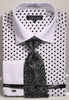 Avanti Uomo Men's DN92M Polka Dot French Cuff Shirts Tie Set with Cuff Links